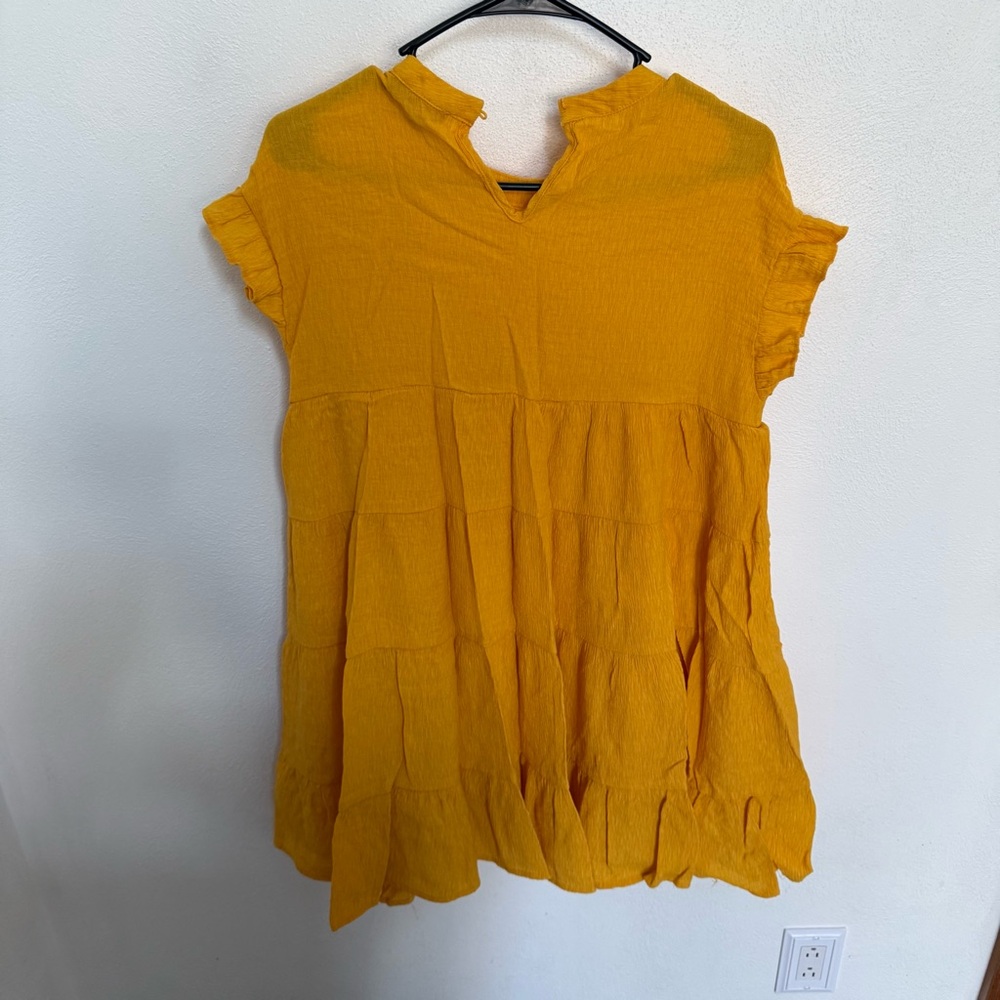Petal Roz Mustard Ruffle Mini Dress - Picture 8 of 9
